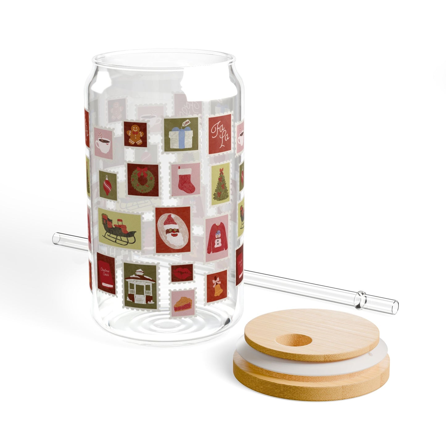 Holiday Stamps Can Shaped Glass