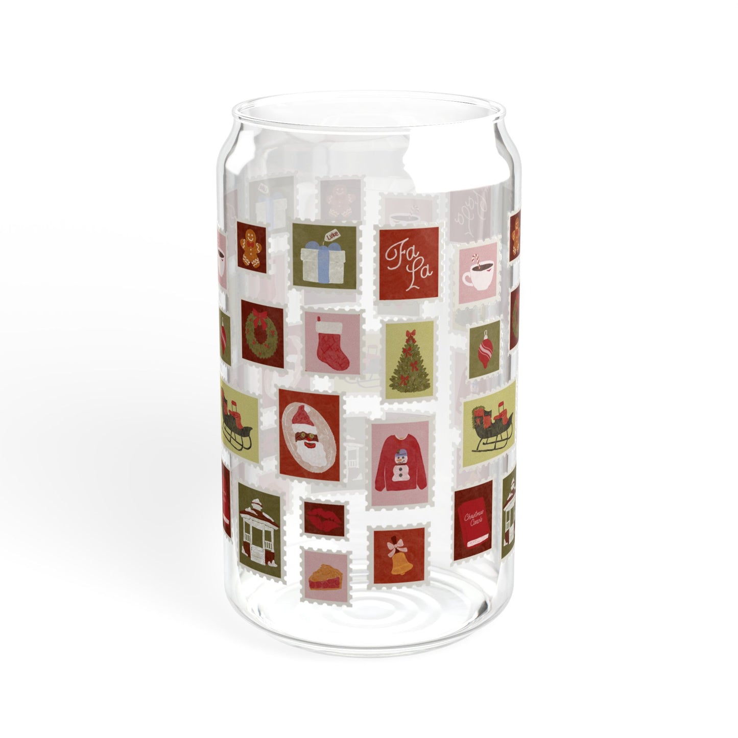 Holiday Stamps Can Shaped Glass