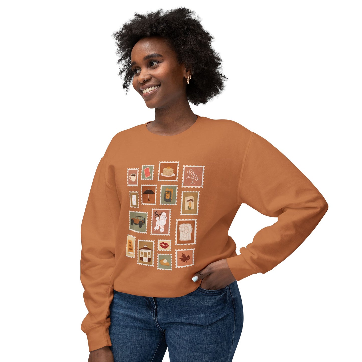 Autumn Stamps Lightweight Crewneck Sweatshirt