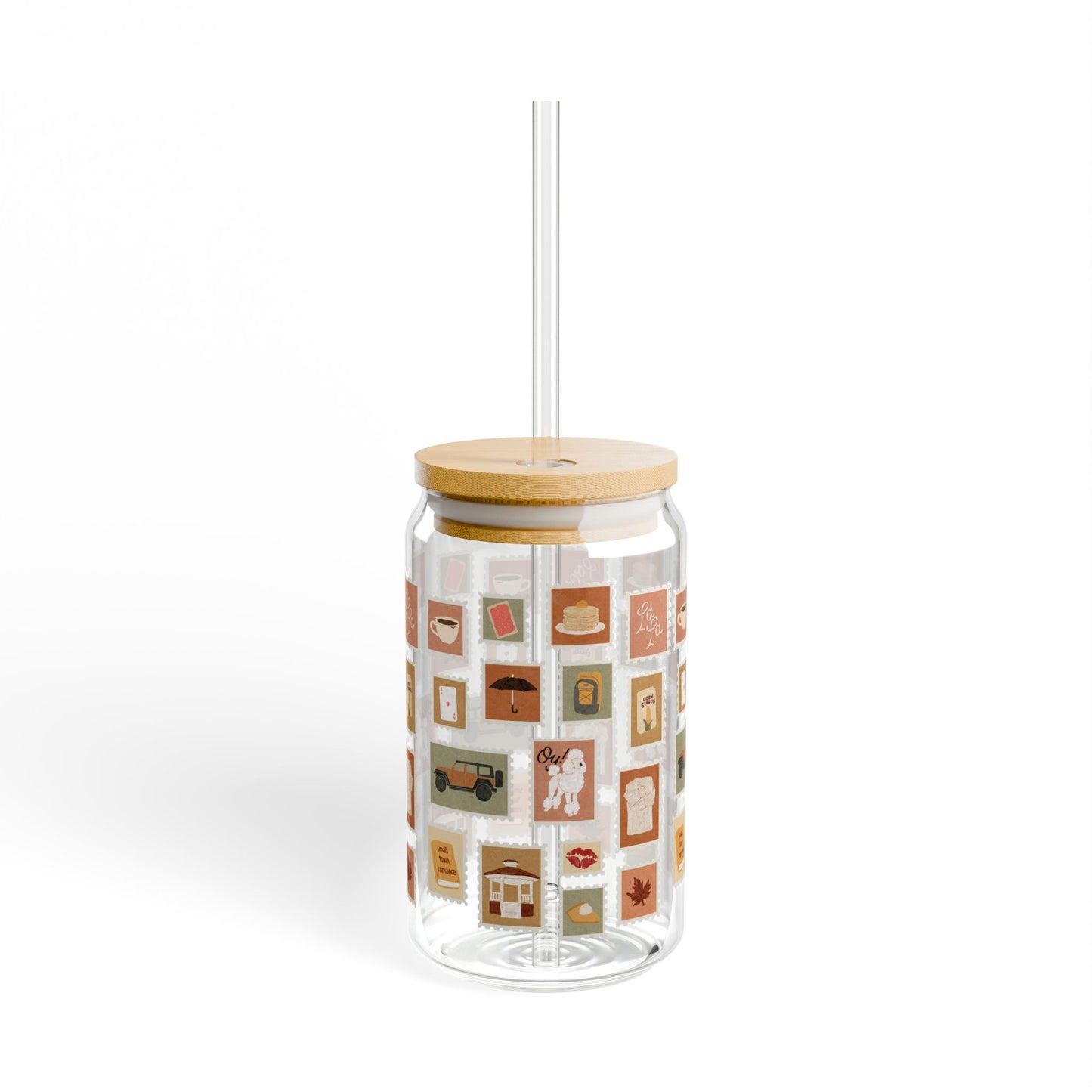 Autumn Stamps Can Shaped Glass