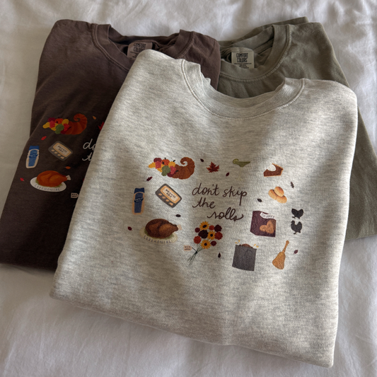 Don't Skip The Rolls Illustrated Crewneck Sweatshirt