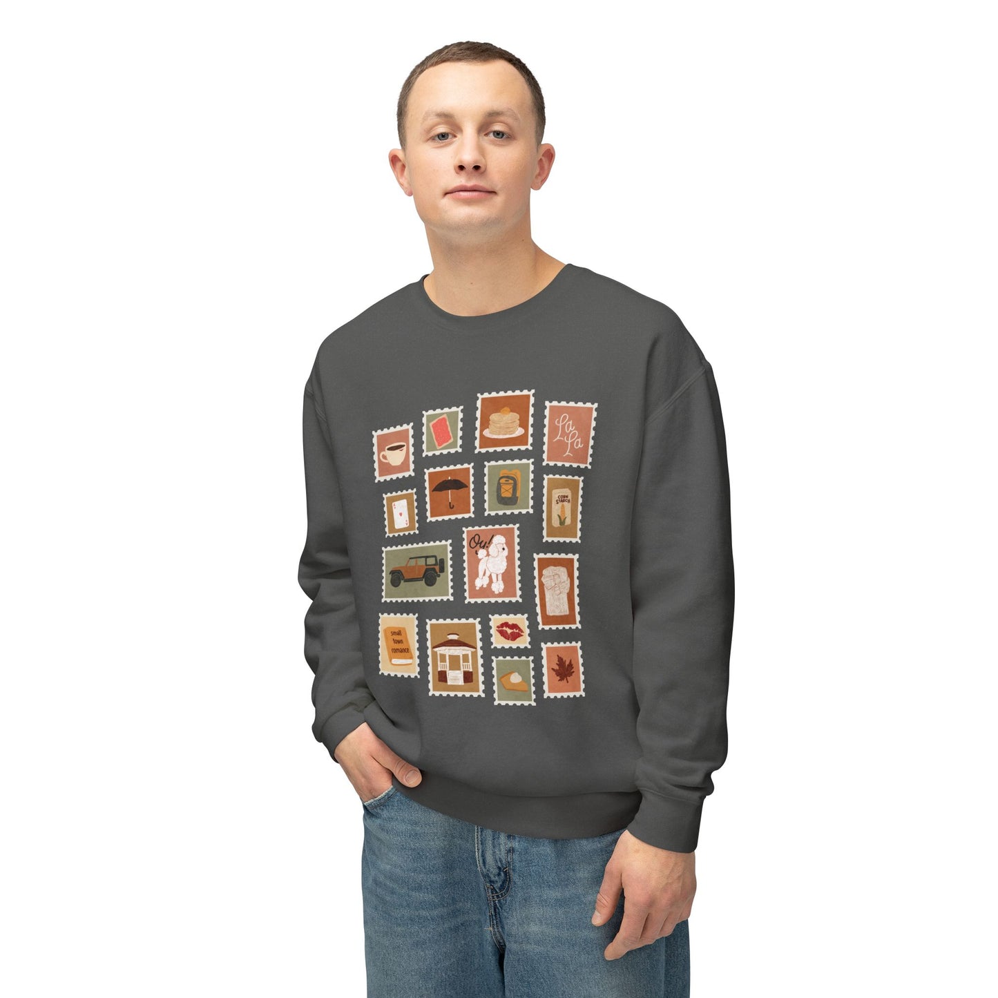 Autumn Stamps Lightweight Crewneck Sweatshirt