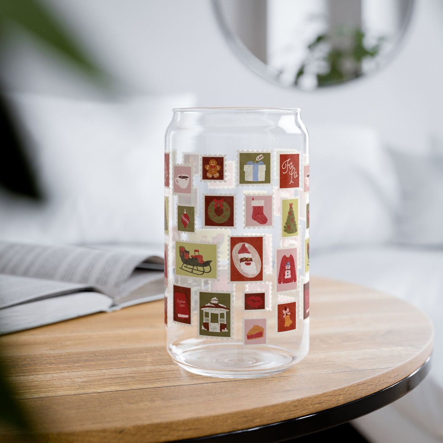 Holiday Stamps Can Shaped Glass