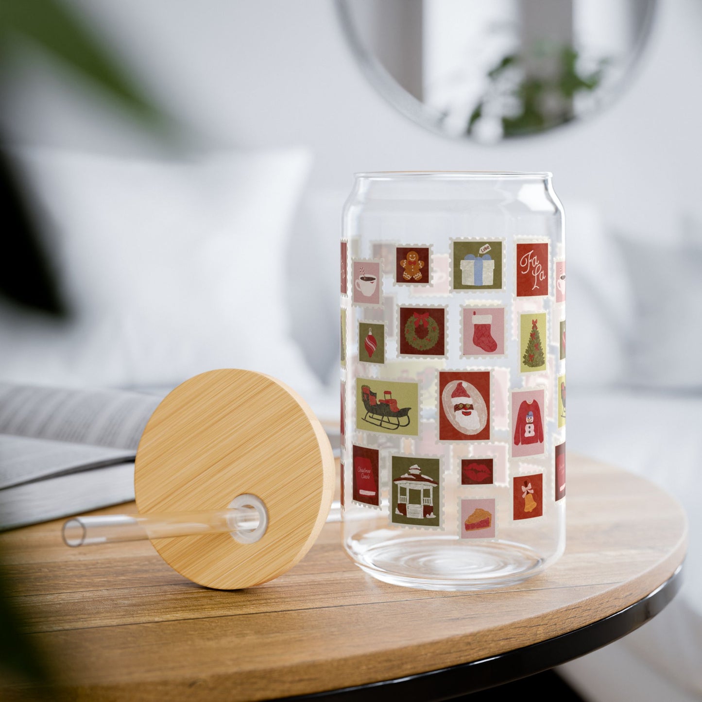 Holiday Stamps Can Shaped Glass