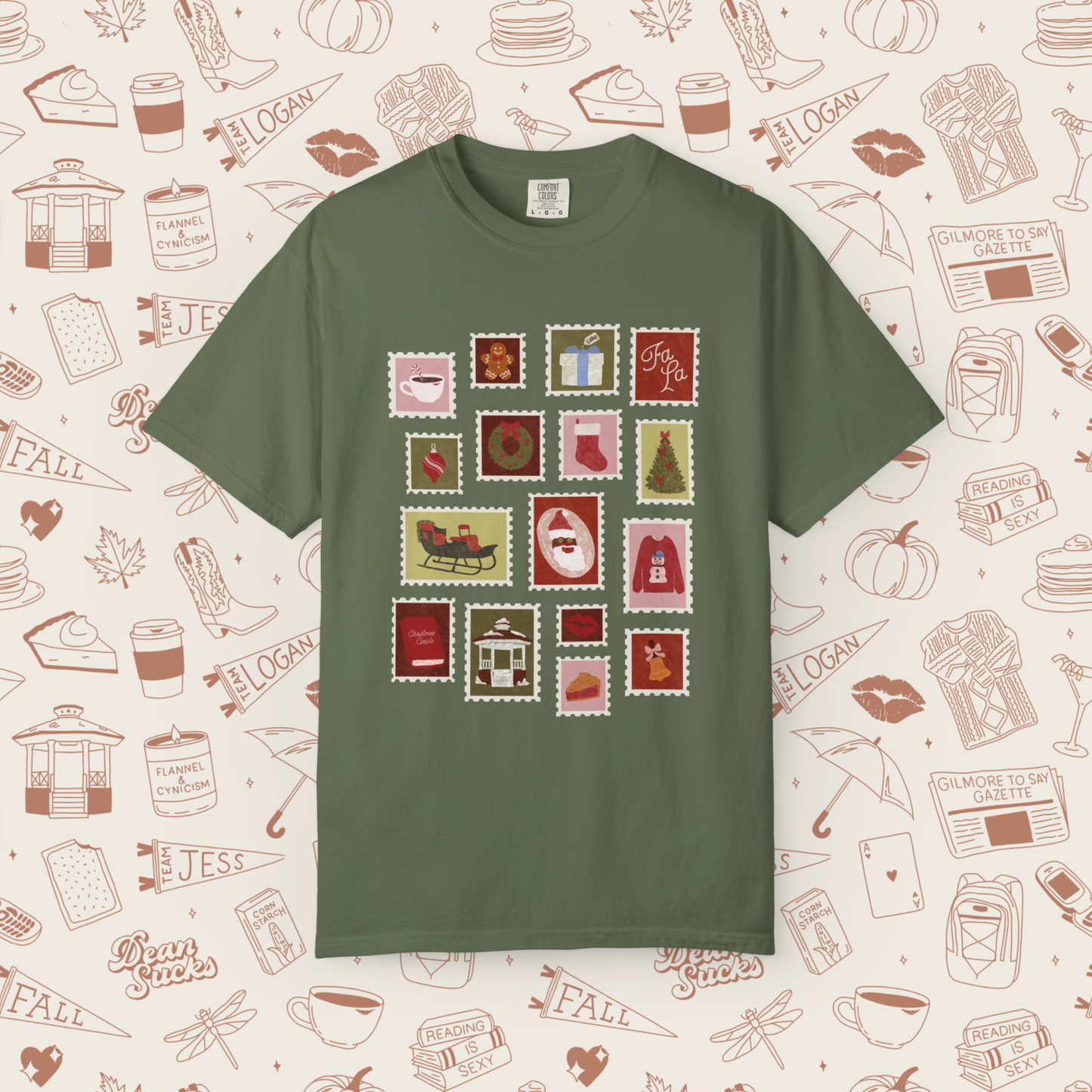 Holiday Stamps Comfort Colors Tee