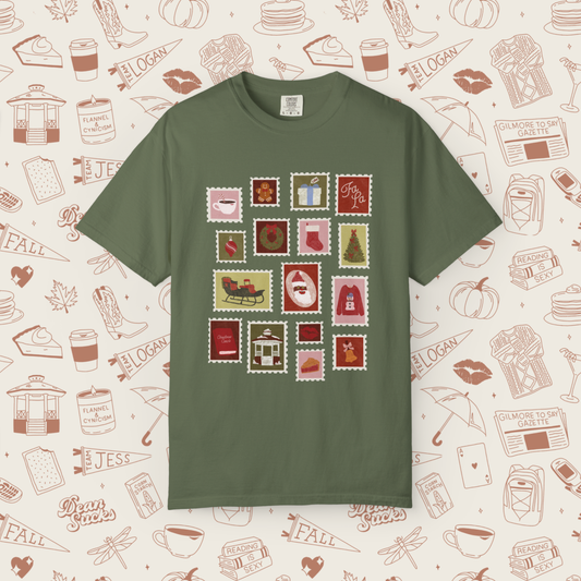 Holiday Stamps Comfort Colors Tee