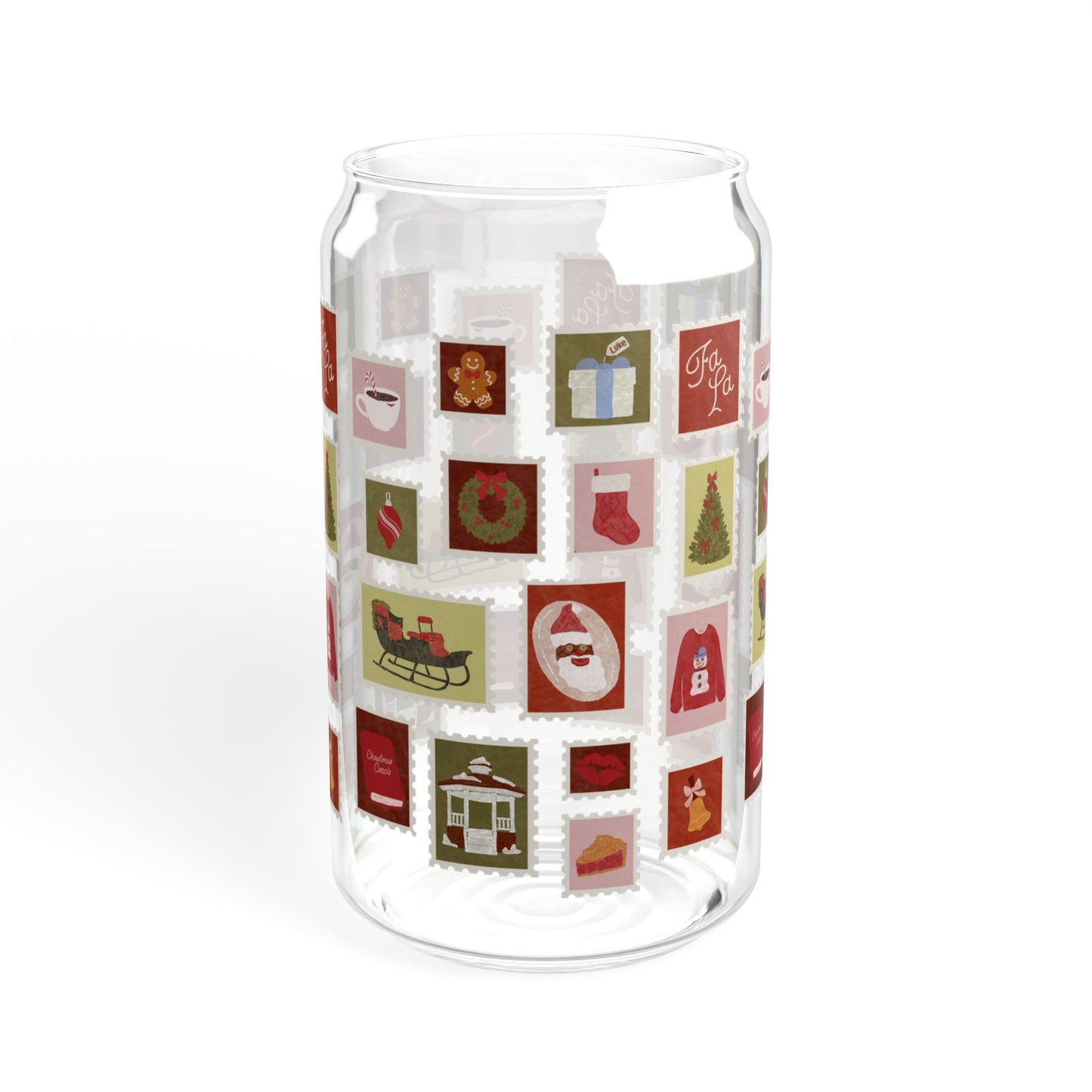 Holiday Stamps Can Shaped Glass