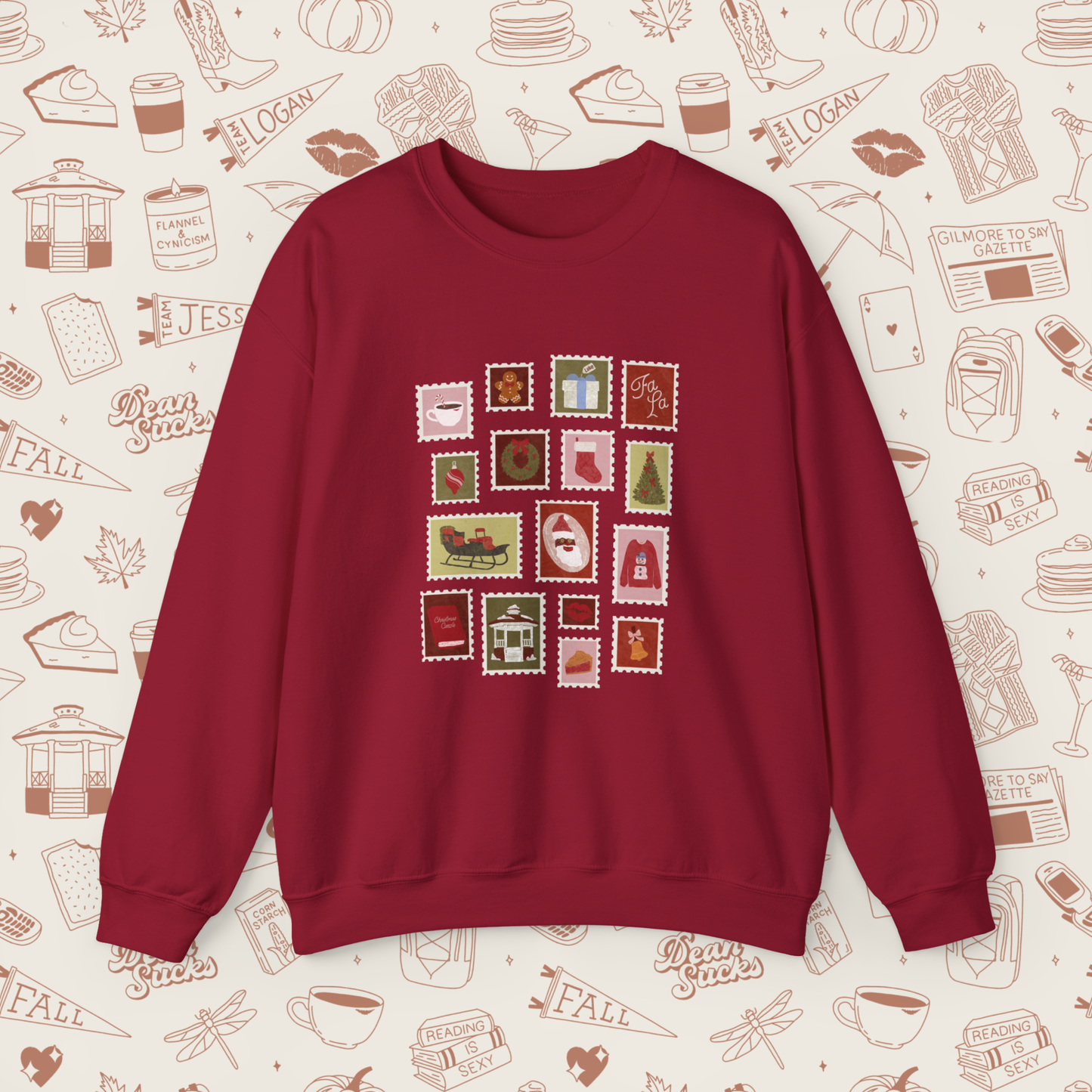 Holiday Stamps Crewneck Sweatshirt