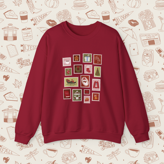 Holiday Stamps Crewneck Sweatshirt
