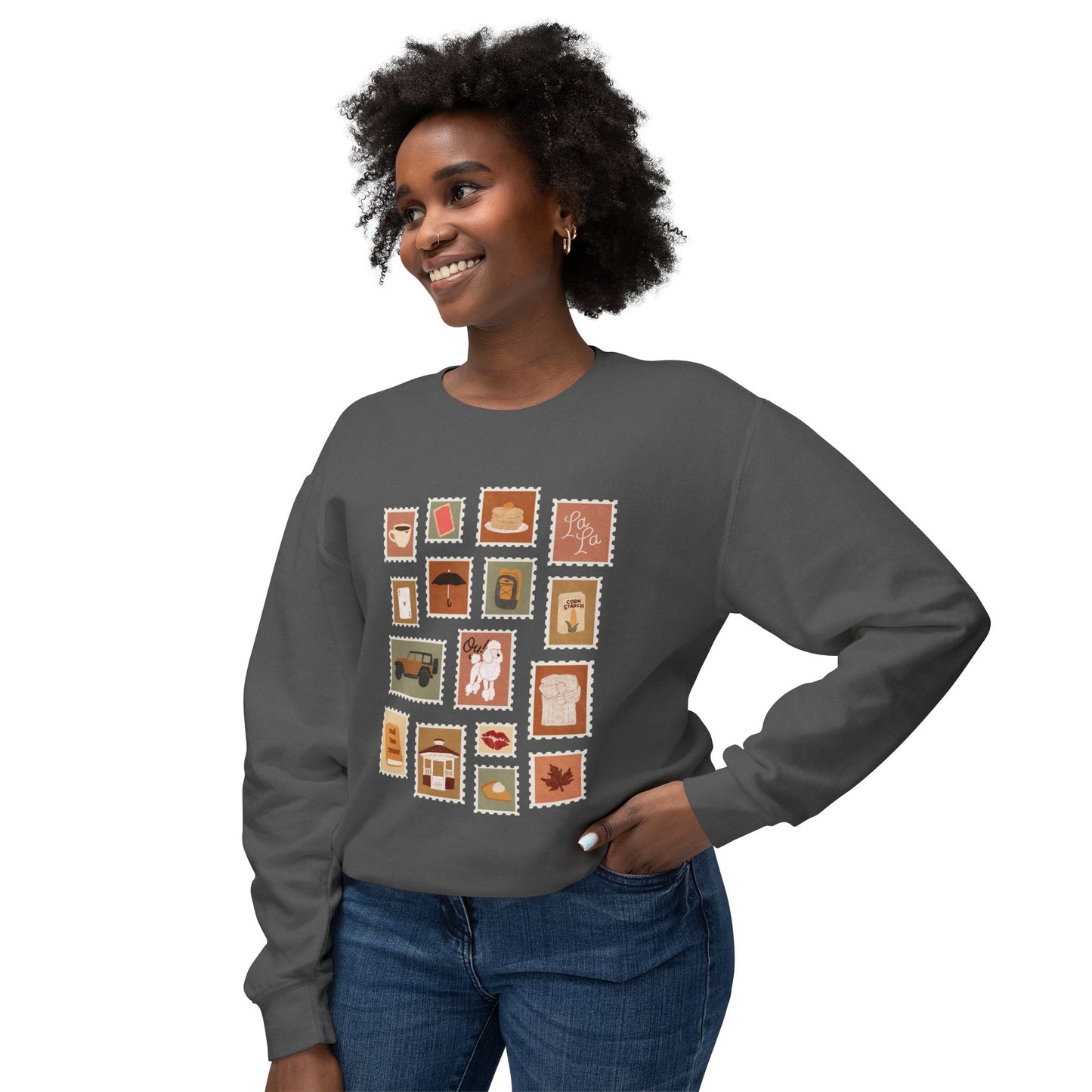 Autumn Stamps Lightweight Crewneck Sweatshirt