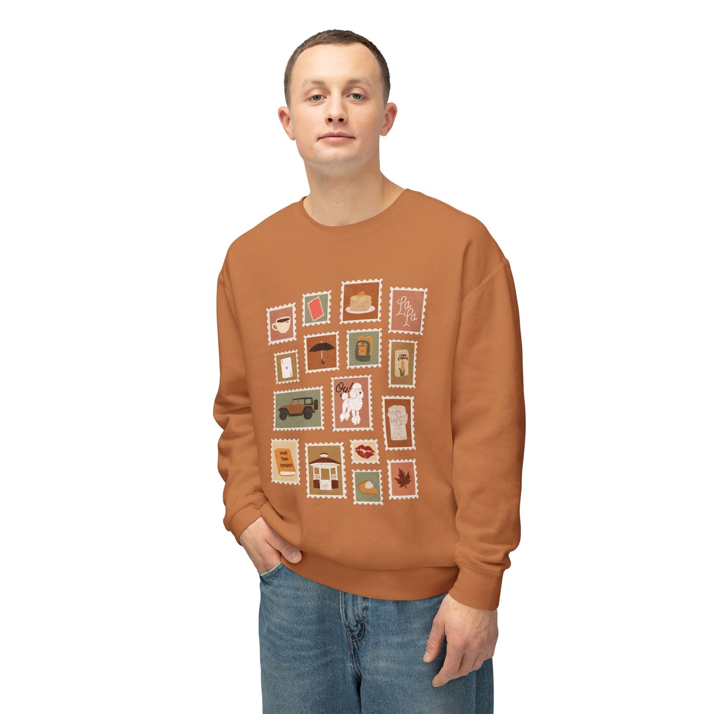 Autumn Stamps Lightweight Crewneck Sweatshirt