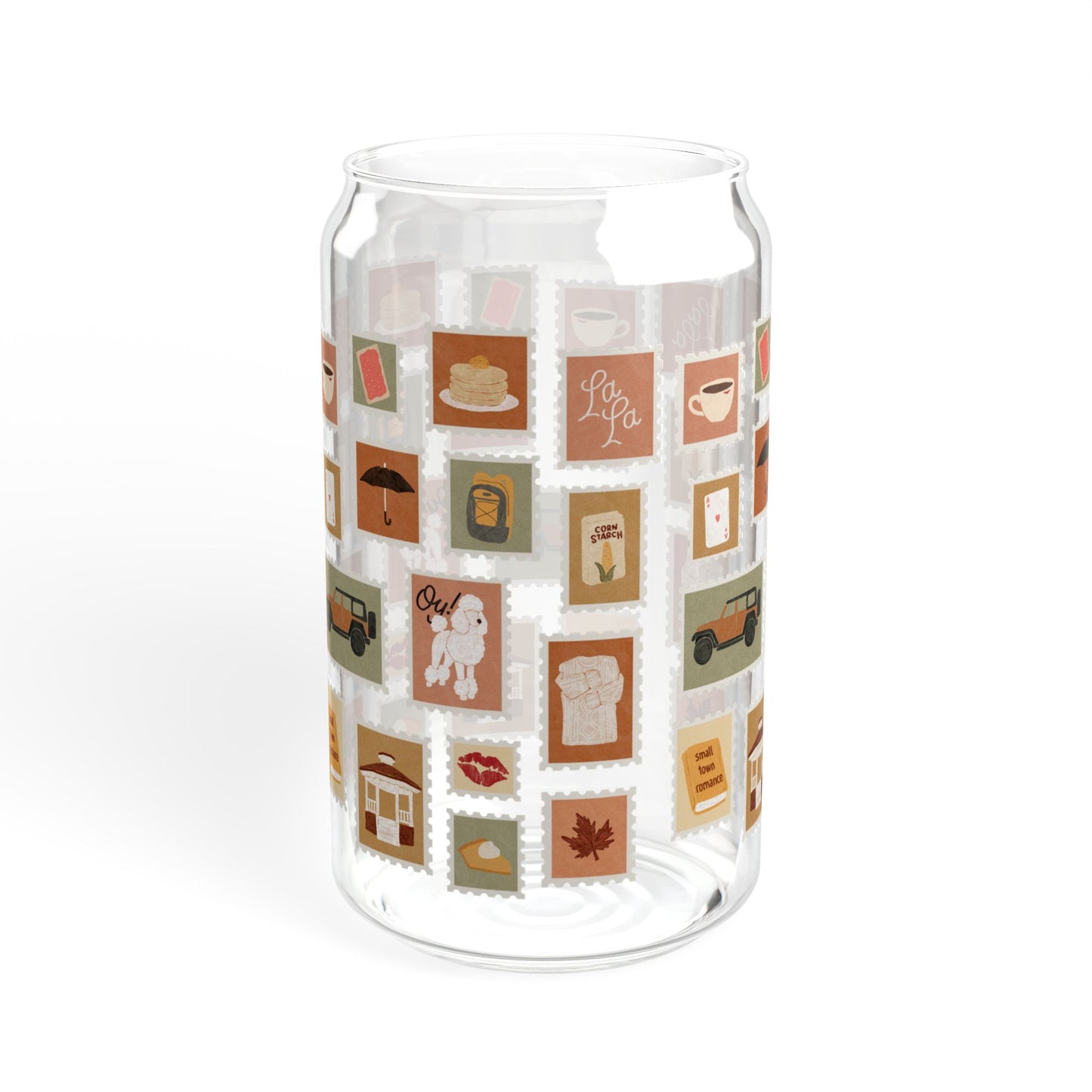 Autumn Stamps Can Shaped Glass